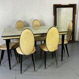 Italian Hollywood Regency Dining table and chairs by Mascagni, 1950s