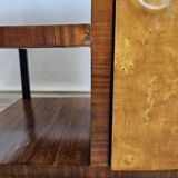 Pair of Art Decò bedside tables in walnut and thuja