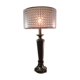 Lamp 1970 sheathed in brown leather iron brush 48xh74