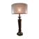 Lamp 1970 sheathed in brown leather iron brush 48xh74