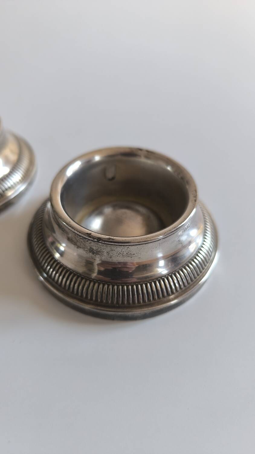 Pair of silver-plated metal candlesticks from Maison Barbier