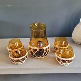 Amber glass and wicker lemonade service