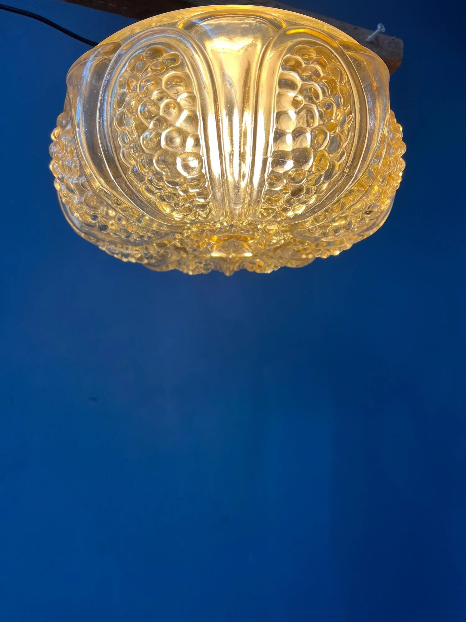 30s flush mount glass ceiling lamp