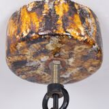 Flower power earth ware chandelier 1960