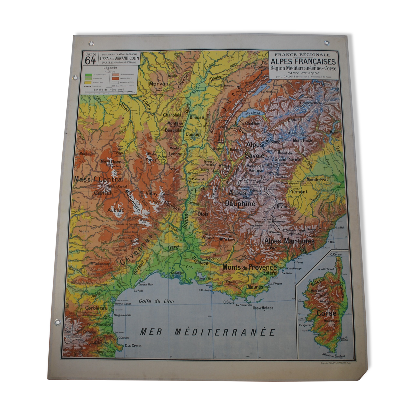 Carte Scolaire Historique Vintage 1965 : Les Croisades En Europe Chrétienne (83x60 Cm) - Neuf