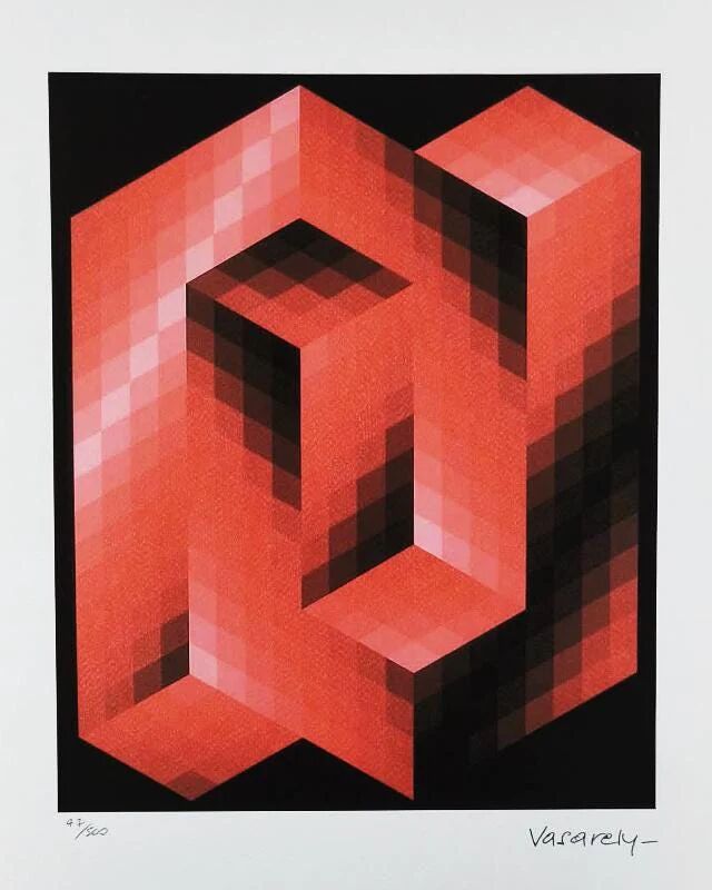 1970s Victor Vasarely limited numbered edition lithograph.