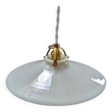 Old hanging lampshade in white opaline Art Deco 1930 Ø 25.5 cm