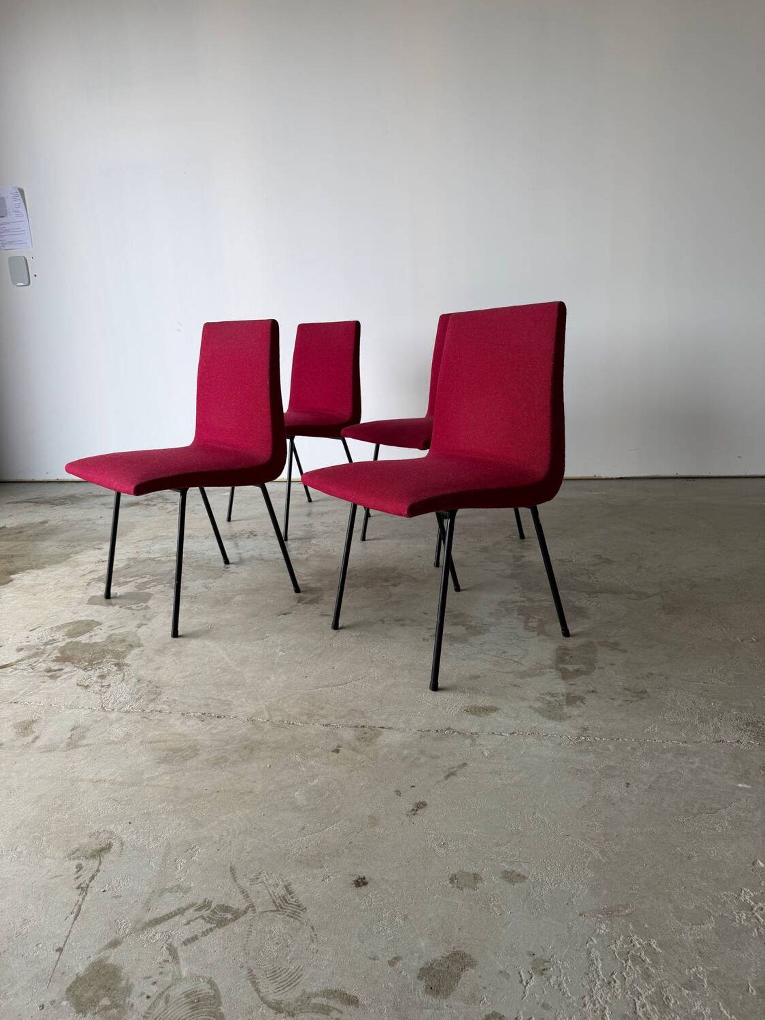 Set of 4 designer chairs model CM 145 by Pierre Paulin