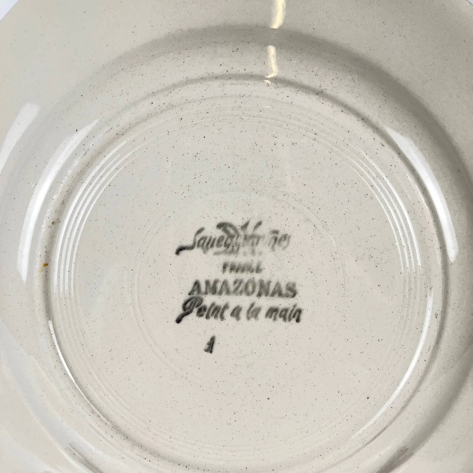 Set of 4 Sarreguemines "Amazonas" dinner plates, late 19th-early 20th century