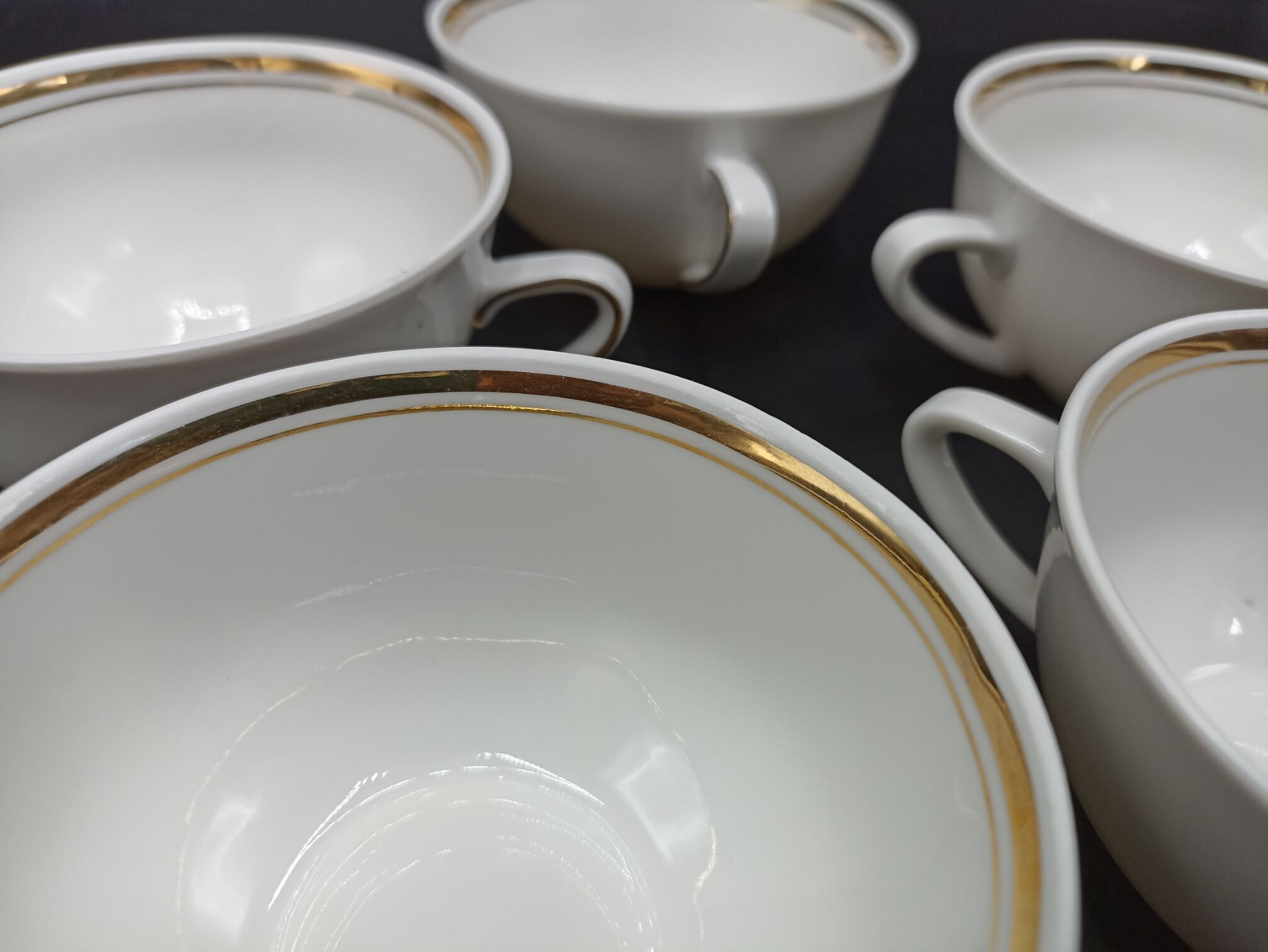 5 tasses à thé Rheinpfalz Hartporzellan