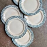 6 Salins flat ironware plates, "Directoire" service