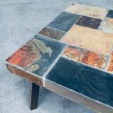 Brutalist Style Coffee Table in Slate Stone, 1970s