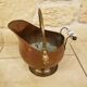 Old copper coal bucket Lion's head handles