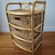 Vintage commode in rattan and wicker