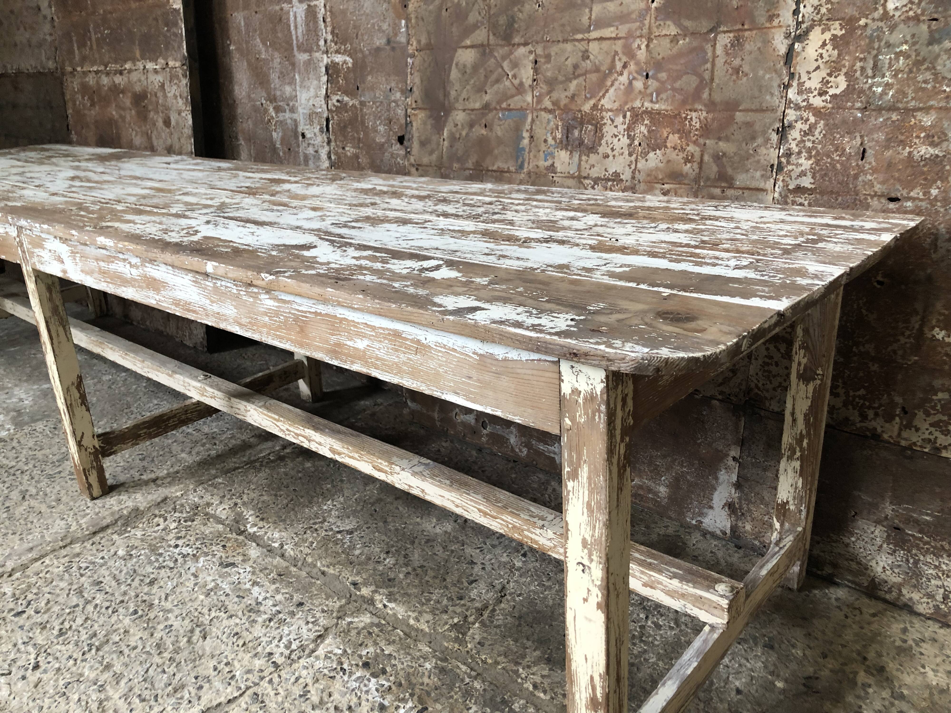 White patina console table