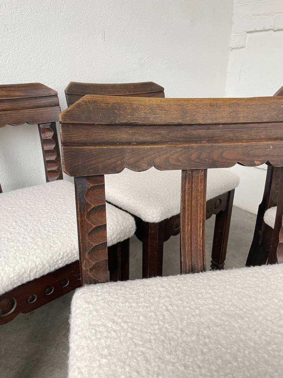 Set of 6 brutalist chairs from the 1940s