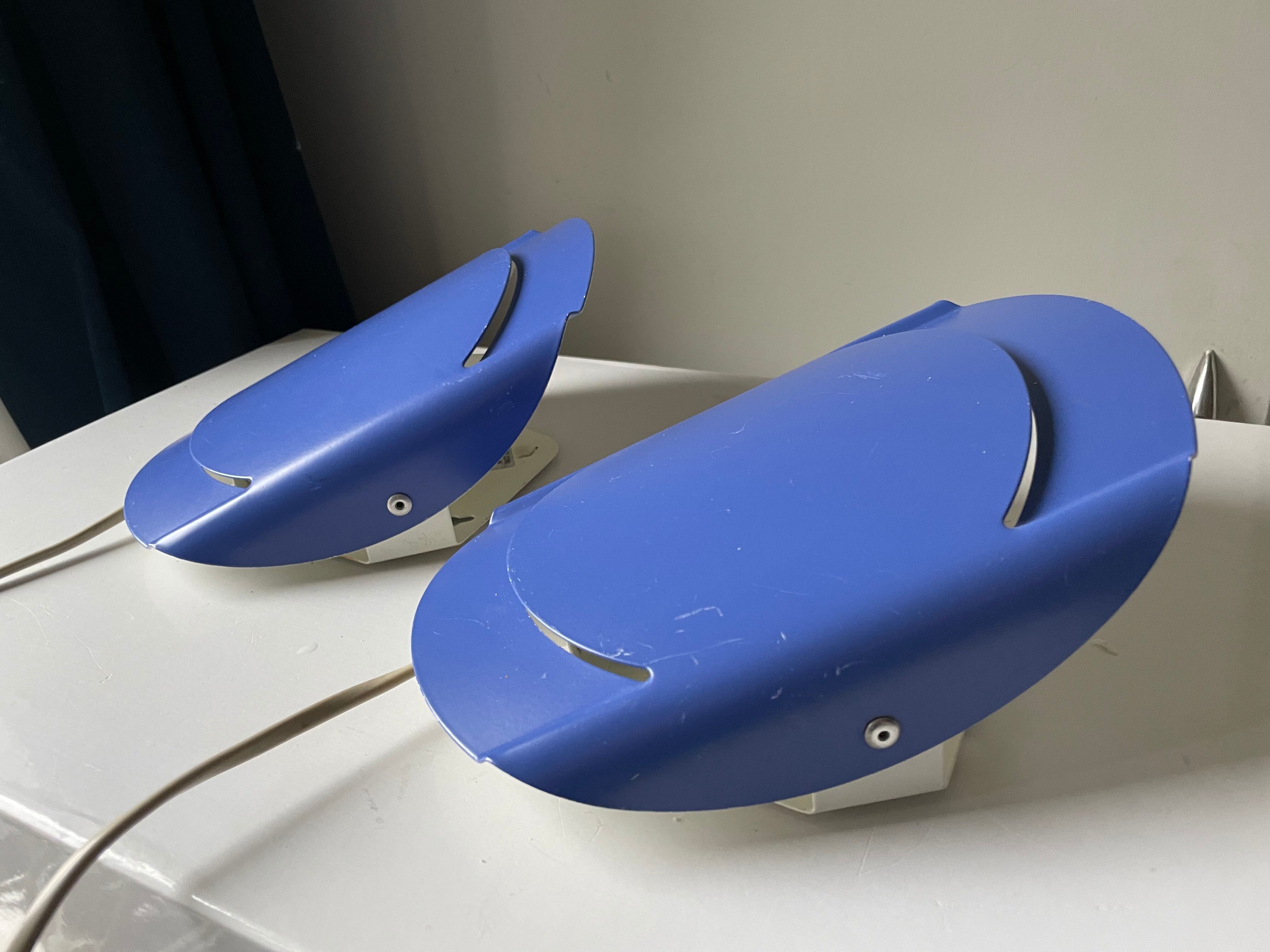 Pair of danish purple vintage wall lamps sconces by Lyfa