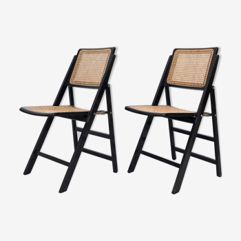 Paire de chaises en cannage vintage