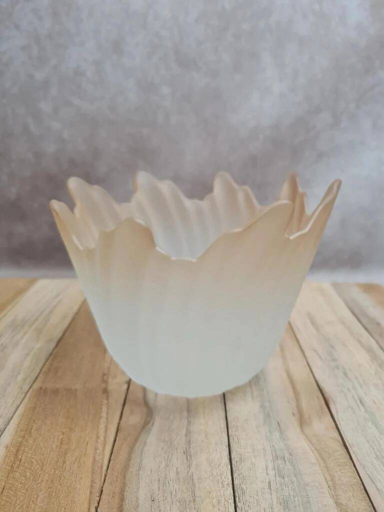 Vintage tulip lampshade in frosted glass.