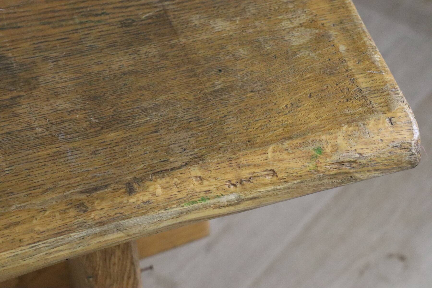 Brutalist solid wood dining table - 1950s/60s