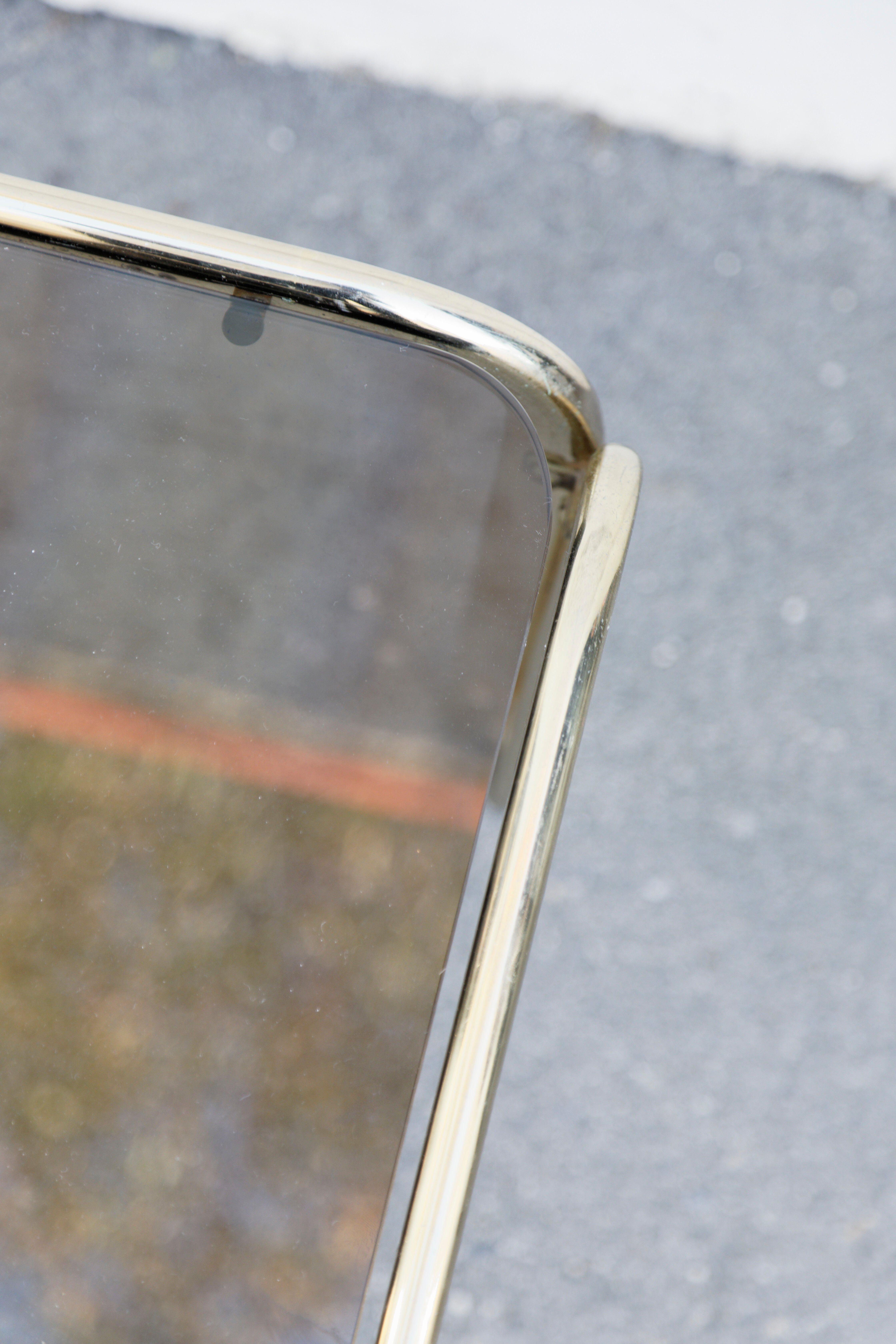 Metal coffee table Gold smoked top Italy 70