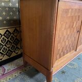 Vintage 1960 row in oak and oak marquetry