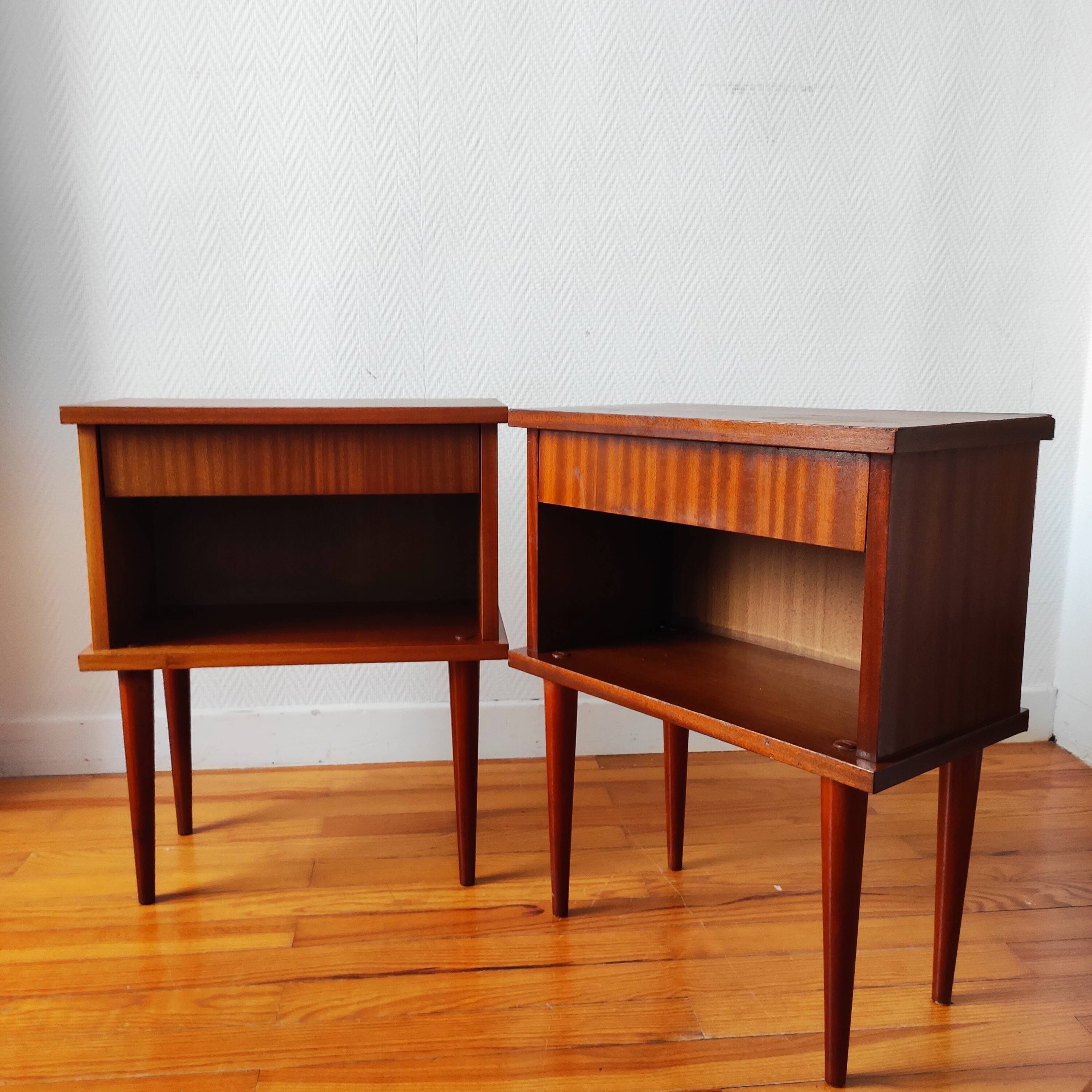 Pair of Scandinavian style bedside tables from the 1970s