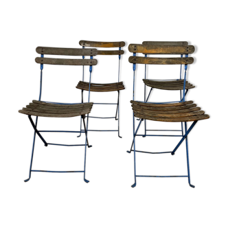 Set of 4 folding chairs guinguette