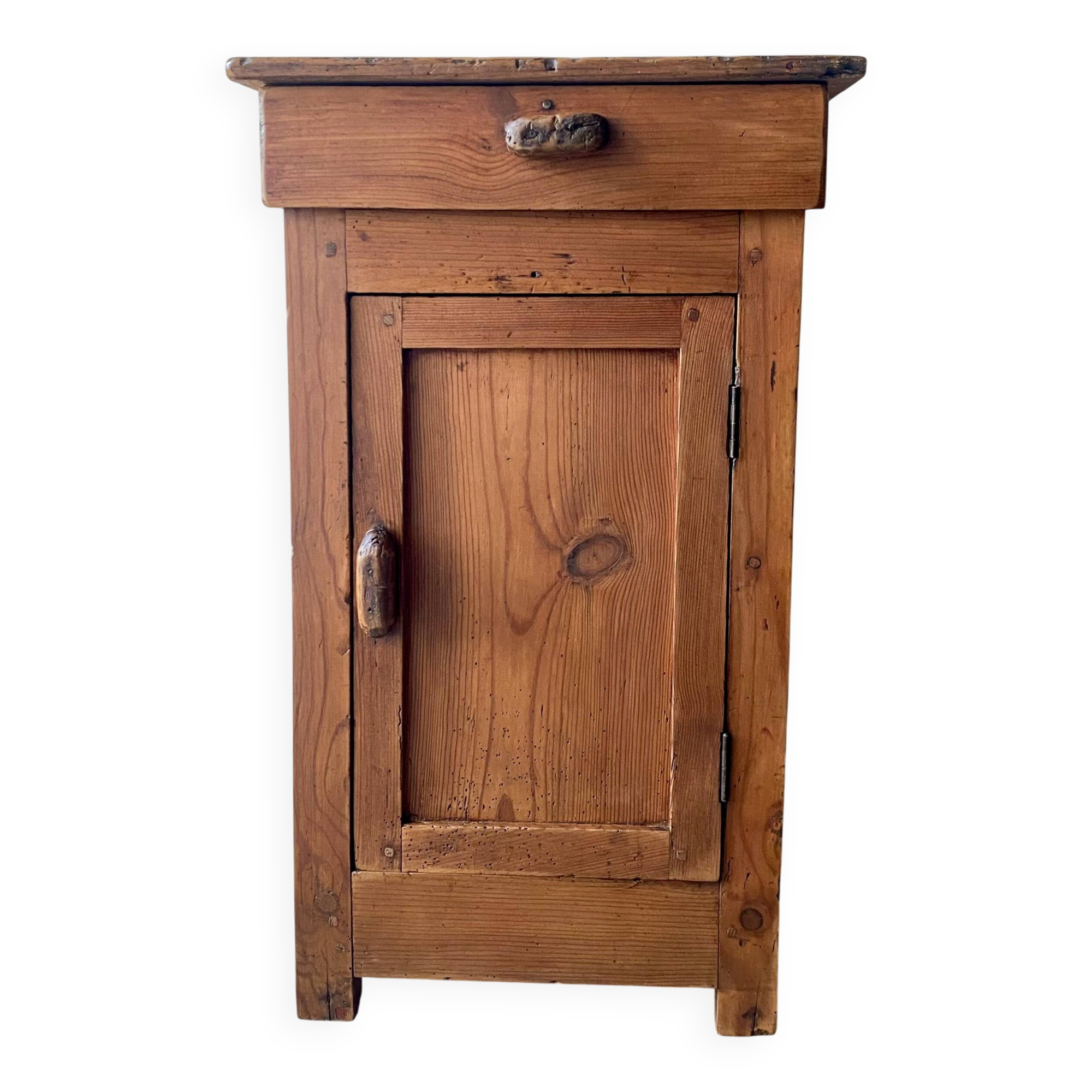 Rustic antique bedside table - peasant piece