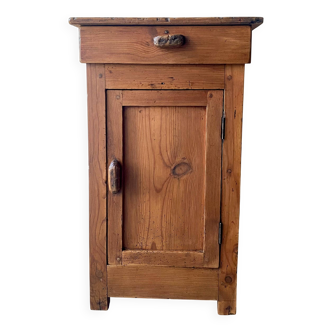 Rustic antique bedside table - peasant piece