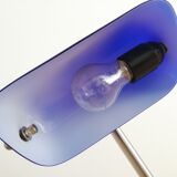 Blue glass and brass bankers lamp