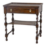 Oak Side Table in Dark Brown, 1930s