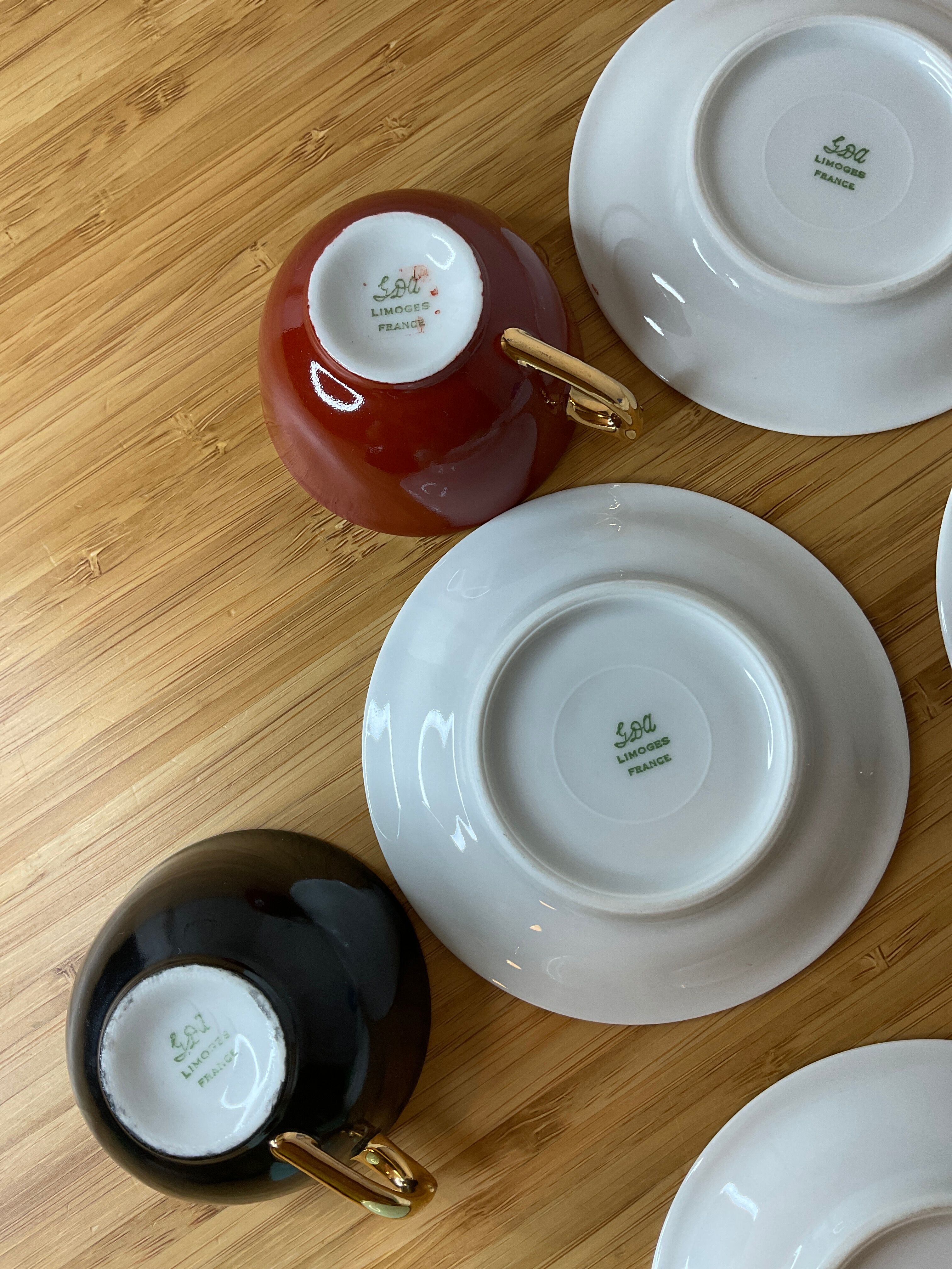 Coffee service in real Limoges porcelain, GBA, Gérard Duffreisseix and abbot