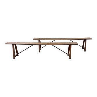 Pair of farm benches