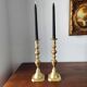Pair of antique solid brass candlesticks