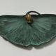 Vide poche escargot feuille ginkgo laiton patine vert de gris