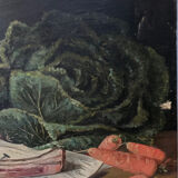 Still life with cabbage old painting