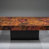 Vintage copper coffee table from Bernhard Rohne, 1970s