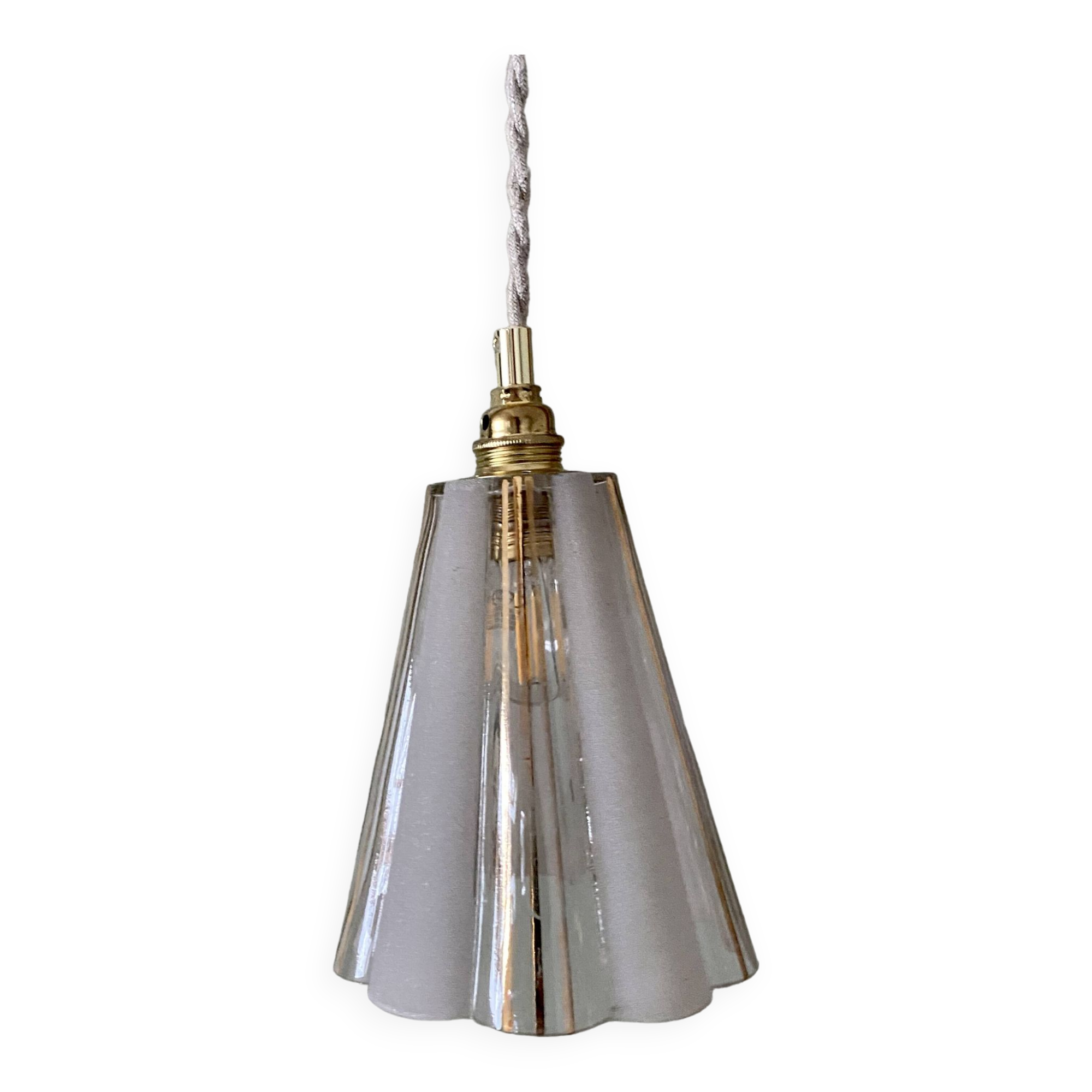 Suspension 5 globes verre fumé, 1970
