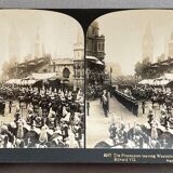 Old photography stereo, stereograph, luxury albumine 1903 Coronation Edward VII