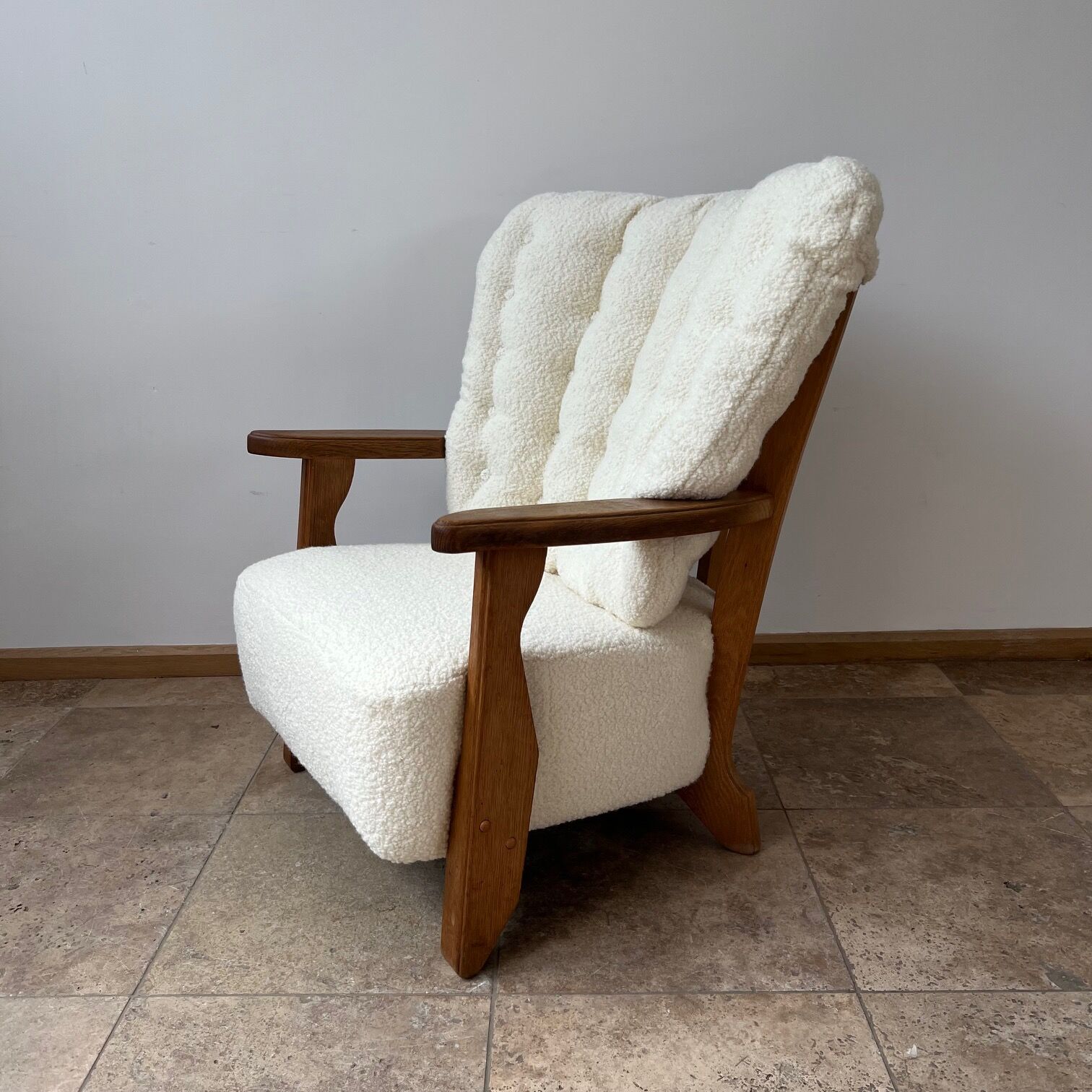 Guillerme et Chambron mid-century french oak armchair