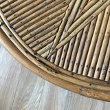 Round rattan coffee table