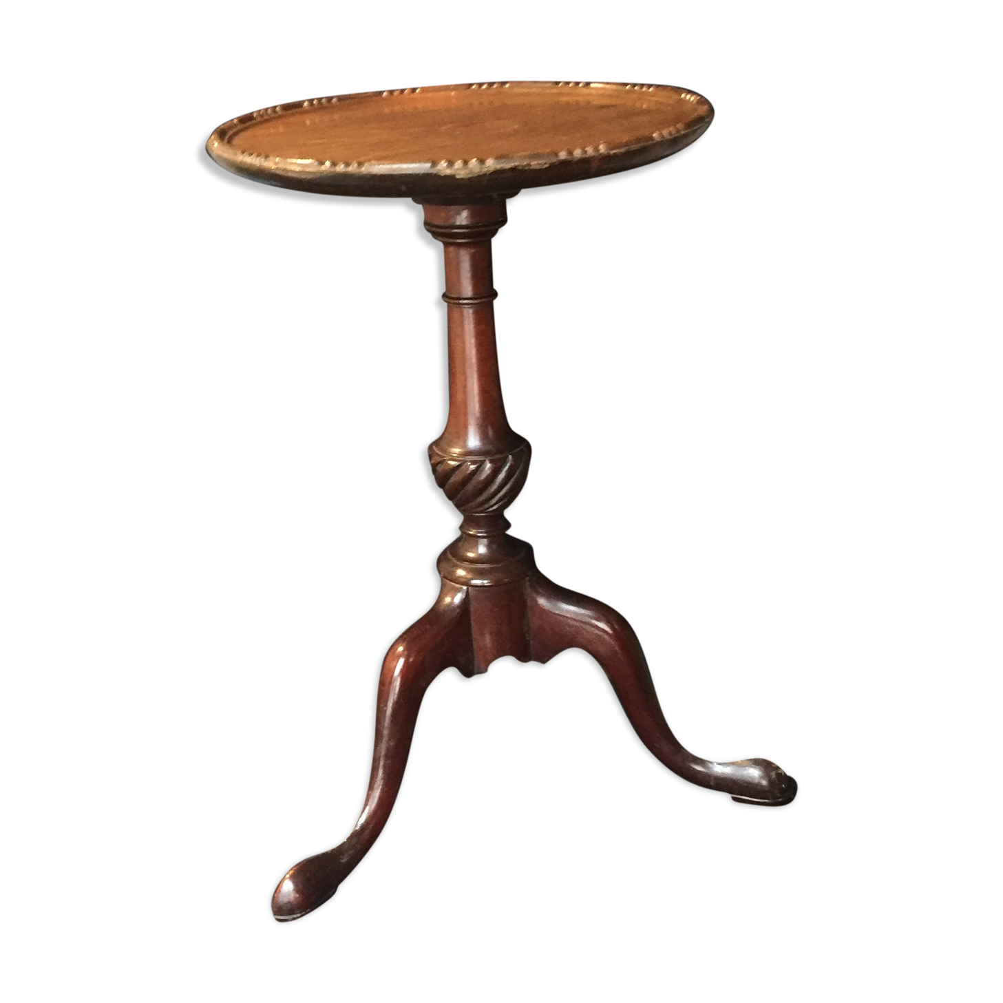 Small 19th-century English mahogany tripod pedestal