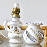 Large handcrafted earthenware lamp from Moustiers