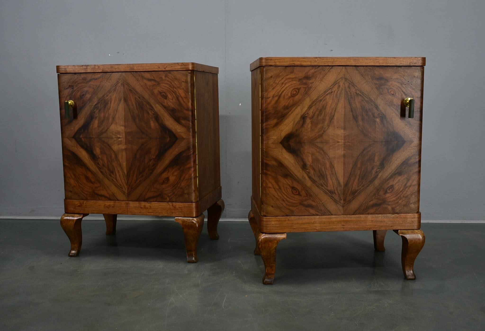 1932s pair of art deco bedside tables, Czechoslovakia