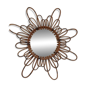 miroir en rotin