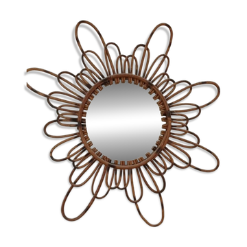 Rattan mirror