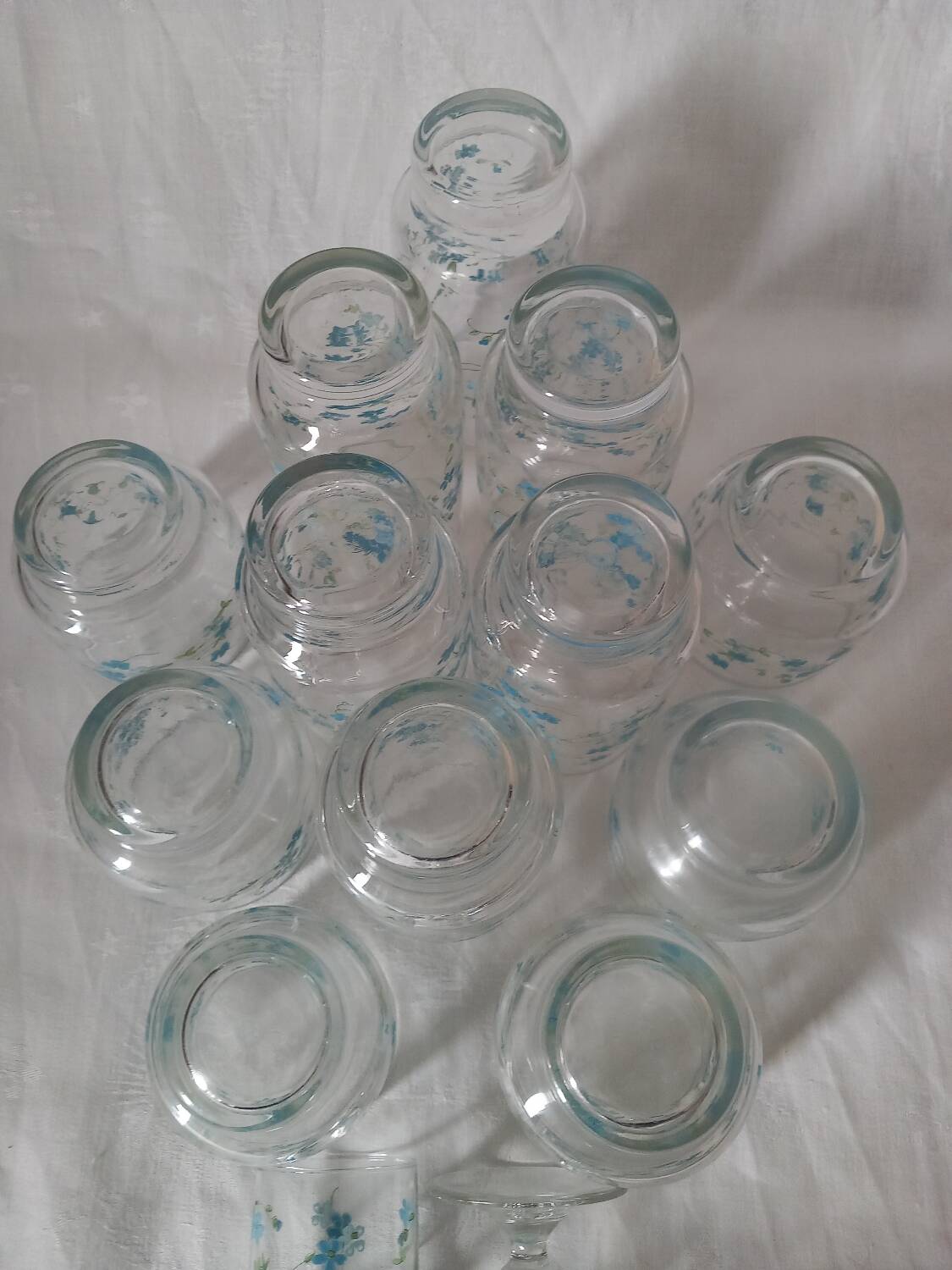 Set of Arcoroc glasses model Myosotis, Veronica.