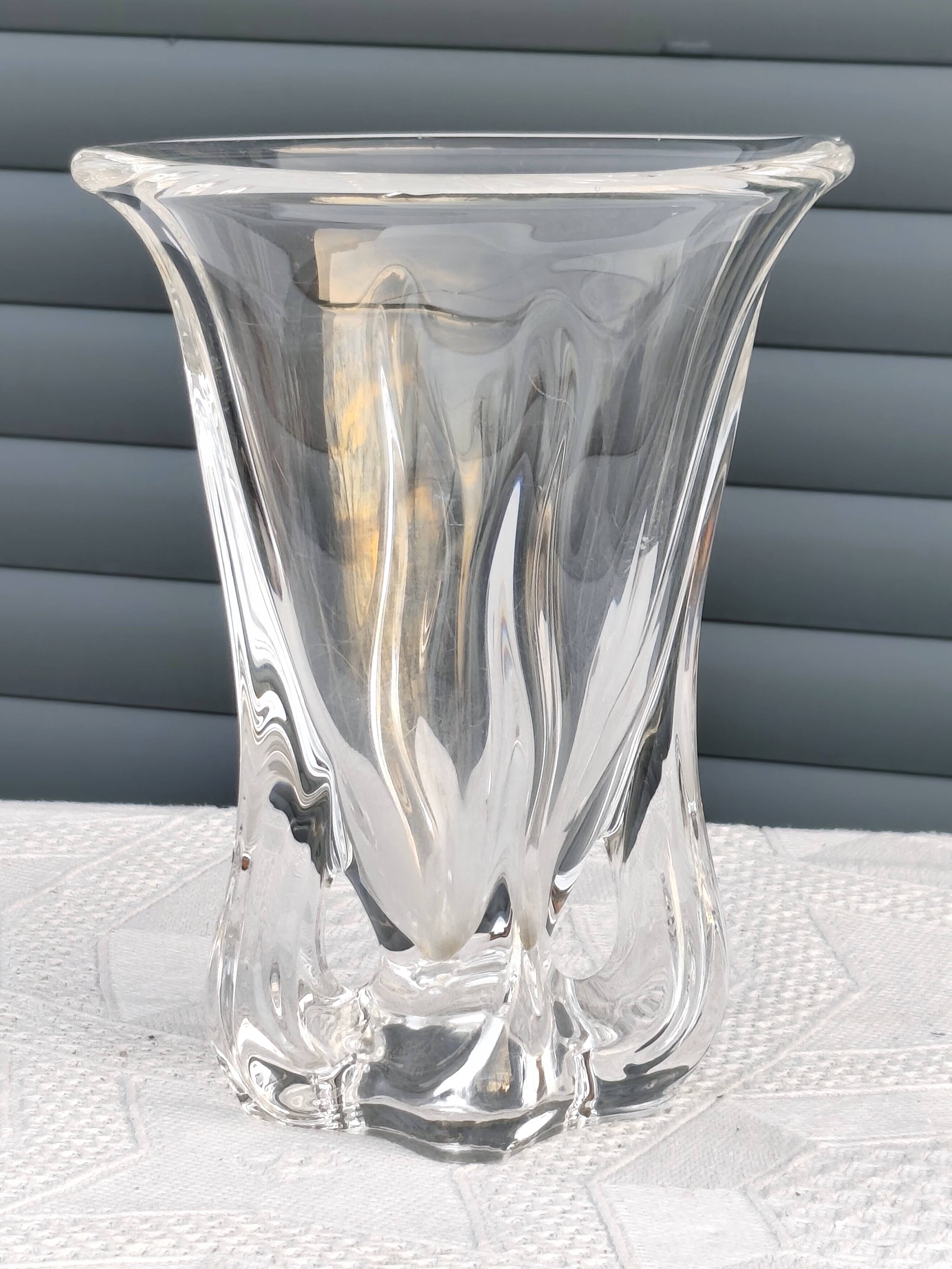 Crystal vase from the 1960s/70s, signed
