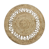 Round jute carpet wave 70 cm